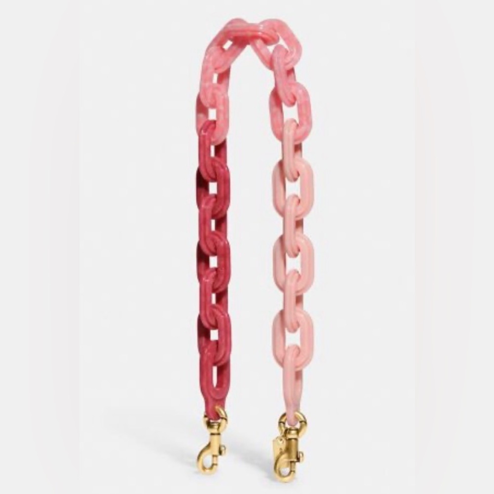 Coach Short Chain Strap With Recycled Resin CA836 pink